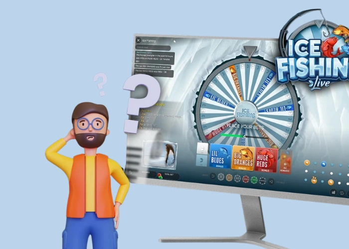 Ice Fishing betting interface showing the place-your-bets phase and bonus bet spots
